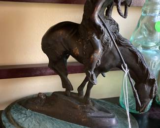 End of the Trail by Frederick Remington Sculpture