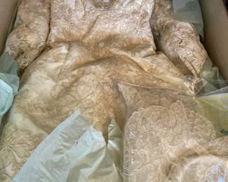 Vintage wedding gown and veil