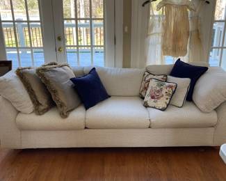 Two identical large sofas