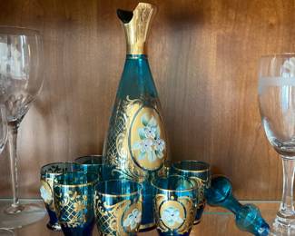 Florentine decanter with glasses