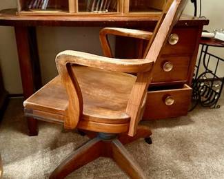 vintage wood office chair