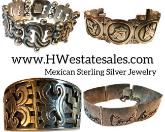 Mexican Sterling silver jewelry, Maximiliano Mondragon 1950s bracelet