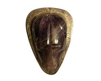 Sterling and amethyst brooch and pendant