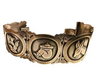 Maricela Taxco Sterling Mexican Panel Bracelet