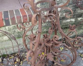 antique wrought iron plant stand