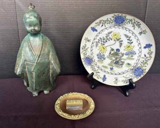 TW110VVintage Japanese Buddhist Sculpture, Porcelain Ware, And More 