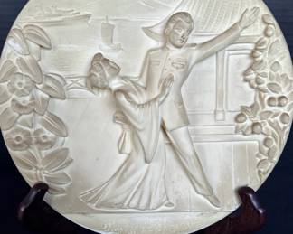 TW136VMadama Butterfly By Gino Ruggari  A First Edition Collector Plate In Ivory Alabaster