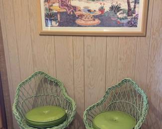 TW139AGreen Rattan Chairs