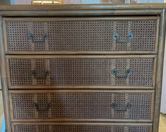 TW126Wood And Rattan Dresser