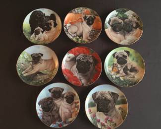 TW240Proud Pugs Plates By Danbury Mint
