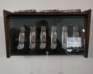 Franklin Mint Collector Knifes Wild West Set of 6 In Original Case