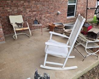 Patio Furniture - Metal Rustic Lawn Chairs, Wood Chairs, Tables, Porch Swing
