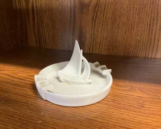 Ceramic Sailboat Ashtray
