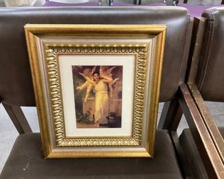 Framed "L'innocence Lady with Cherubs" 