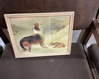 Framed Print "Collie and Lamb" by Walter Hunt