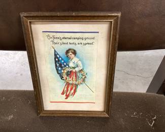 Framed Print German Clapsaddle Memorial Day - Part of Postcard Series