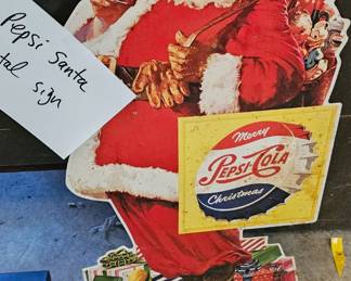 PEPSI METAL SANTA SIGN