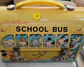 VINTAGE DISNEY SCHOOL BUS LUNCH BOX METAL