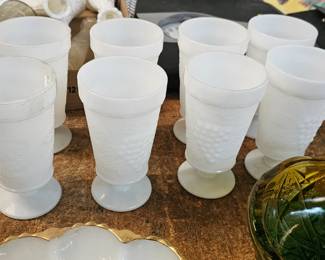 MILK GLASS DRINKING GLASSES