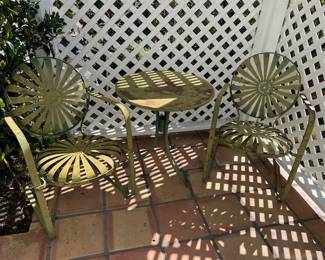 Vintage Metal Patio Bistro Set