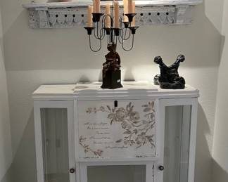 Painted Display Cabinet ~ Angel Candelabra
