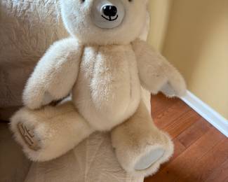 Made from homeowner’s mother’s mink coat.  Needs to be restitched on his head.   