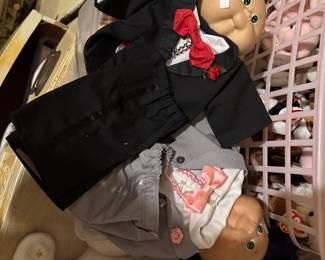 Male Cabbage Patch Doll, two Tuxedo outfits for doll.