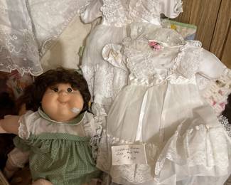Female Cabbage Patch Doll, 2 Bridal Outfits for doll.