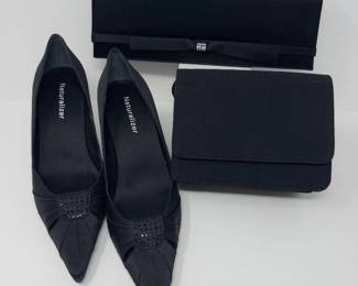 92 ElegantBlackEveningSetNaturalizerHeelsFormalClutches