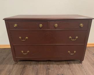 65 AntiqueVenetianStyleDresserBrownFinishwGoldAccents