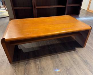 11 VintageMCMTeakCoffeeTableSculpturalDesignwLowerShelf