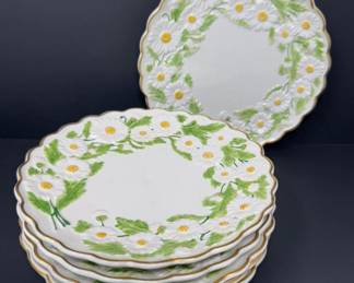 106 VintageMottahedehWhiteDaisieswithYellowCentersDessertPlate