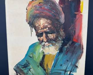 9 1967PersianOilPaintingonCanvasPortraitofanOldManSigned