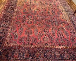 30 LargeClassicOrientalStyleAreaRuginRedBlueFloralPattern