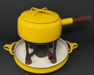 19 VintageMCMDanskEnamelFondueSetDenmarkDesignCoolPiece