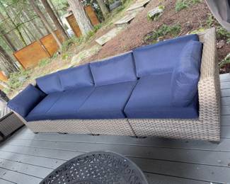 76 4PieceOutdoorWickerSectionalSofaSetwCushions