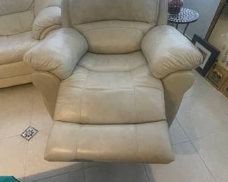 Matching rocker recliner with large sofa