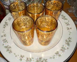 Golden large shot glasses
