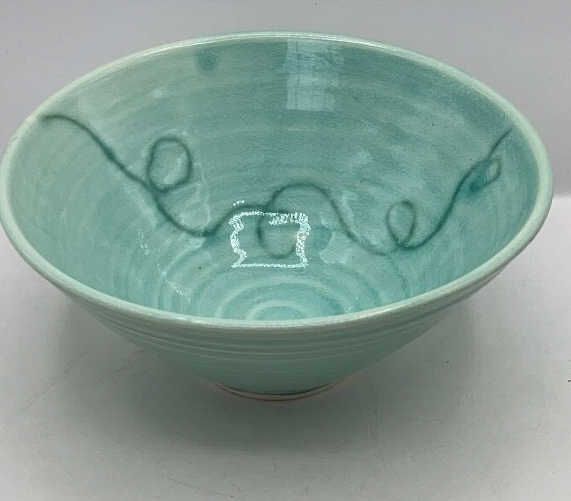 Lot 1 | Artist Signed "EB" Celadon Stoneware Pottery Bowl
