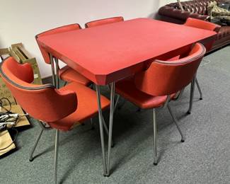Lot 204 | Atomic 1950s Formica Top Table, Dining Chairs