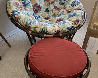 Lot 53 | True Vintage Papasan with Ottoman