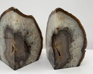Lot 12 | Crystal Geode Cross-section Bookend Pair Bookends