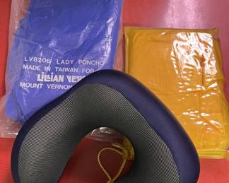 Lot 257 | Travel Pillow Rain Ponchos Travel Gear