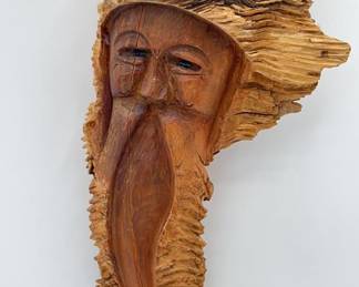 Lot 5 | Carved Old Man in the Wood Signed JR