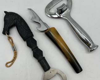 Lot 182 | Bakelite, Horse, Heavy Metal Bottle Openers