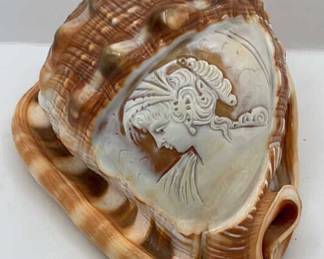 Lot 7 | Whole Conch Shell Cameo Carving Carved Italy