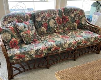 Lot 55 | Rattan Sofa with Cushions Great Condition
