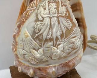 Lot 8 | Whole Conch Shell Cameo Carving Carved Lamp