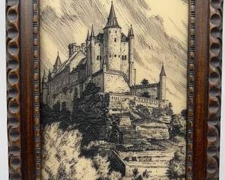Lot 45 | Artini Carved Gothic Castle Vintage Wall Hanging