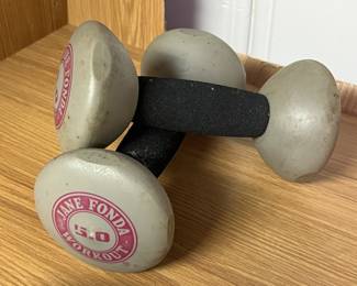 Lot 128 | Jane Fonda 5# Weight Dumbell Set Dumbells